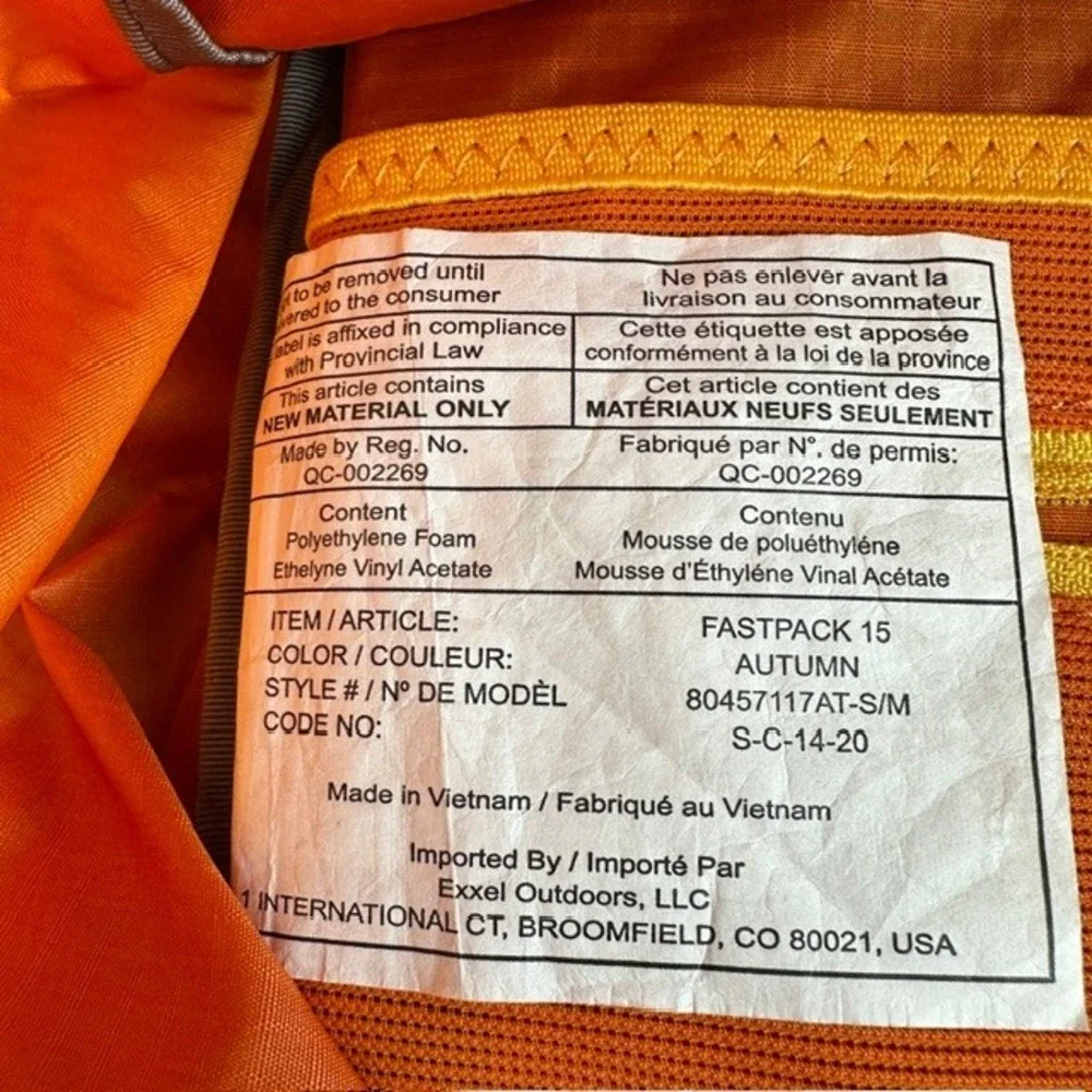 Ultimate Direction Fastpack 15 Autumn Orange Running Vest Backpack S/M 80457117